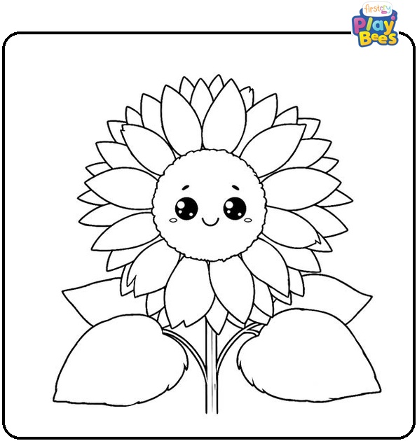 Cute Sunflower Coloring Page
