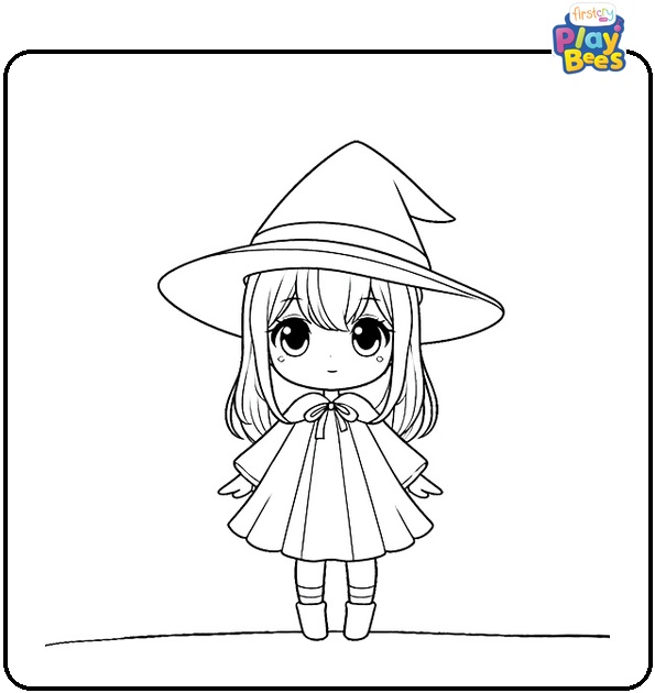 Cute Witch Coloring Page