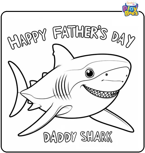 Daddy Shark Father's Day Coloring Page