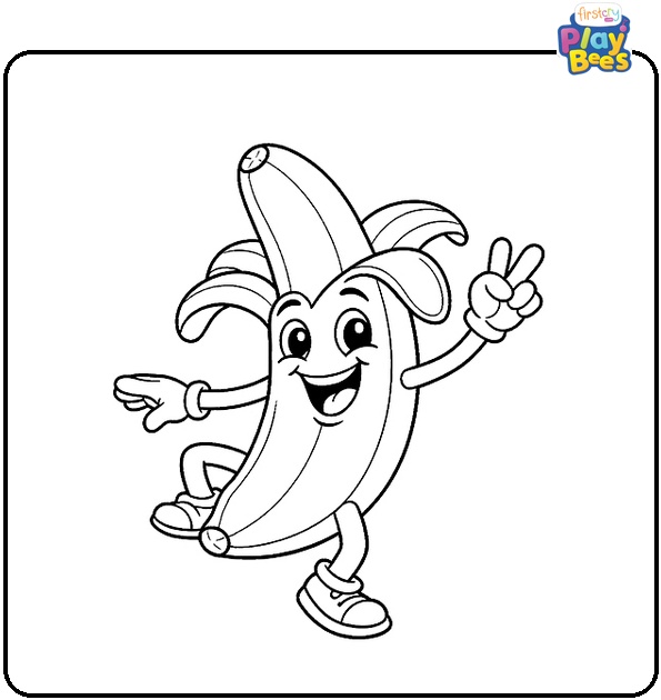 Dancing Banana Coloring Page
