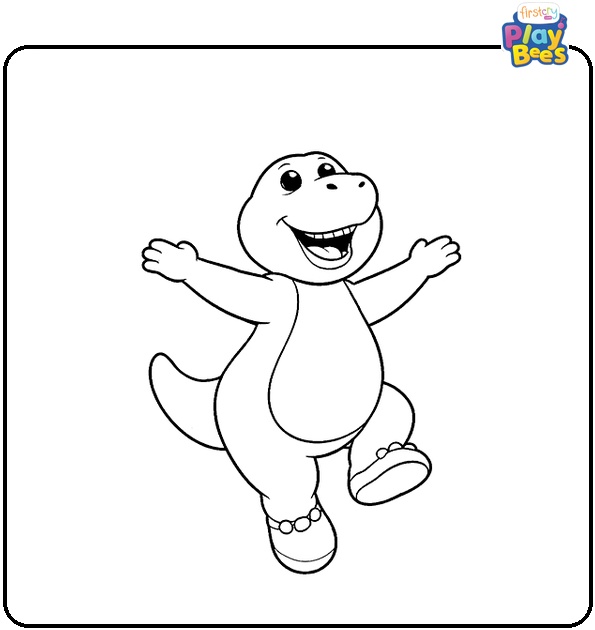 Dancing Barney Coloring Page