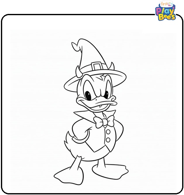 Devil Duck Costume Disney Halloween Coloring Pages Devil Duck Costume Disney Halloween Coloring Pages