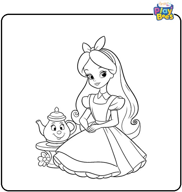 Disney Alice in Wonderland Coloring Page