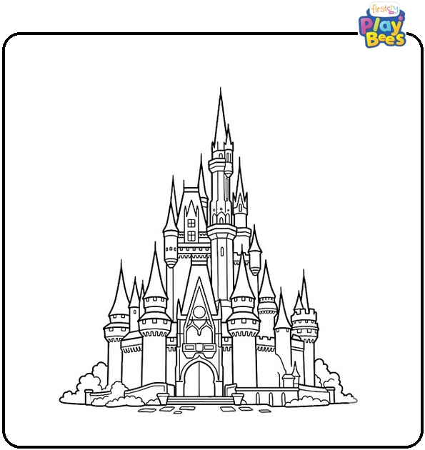 Disney Castle Colouring Page