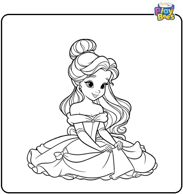 Disney Princess Belle Coloring Page