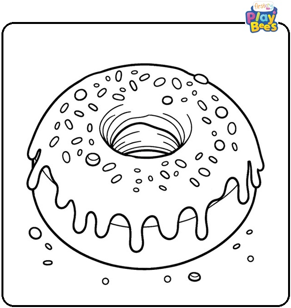 Donut With Icing Coloring Page