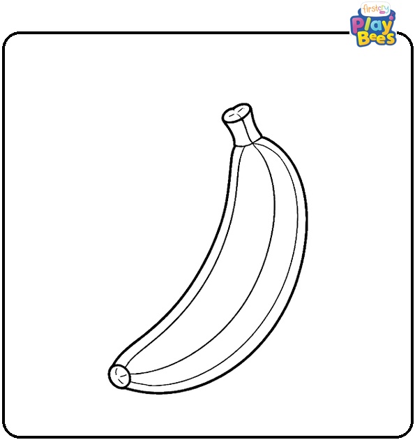 Easy Banana Coloring Page