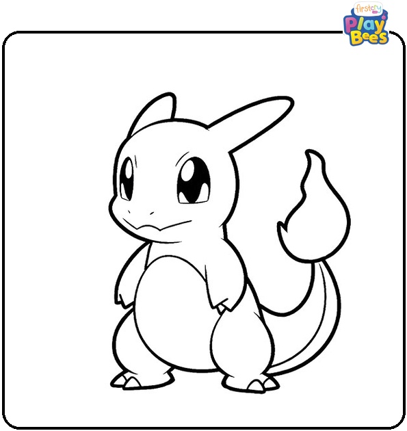 Easy Charizard Colouring Page