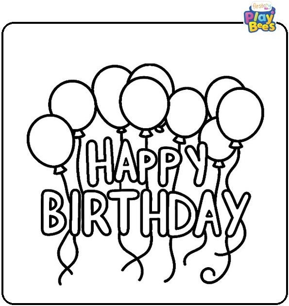 Easy Happy Birthday Coloring Page Easy Happy Birthday Coloring Page
