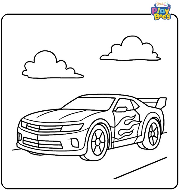 Easy Hot Wheels Coloring Page
