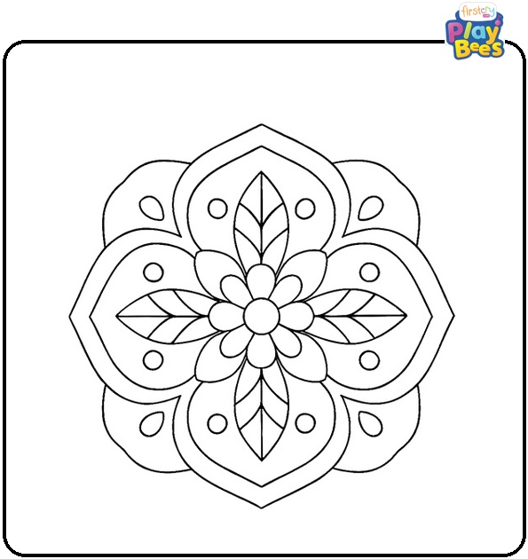 Easy Mandala Coloring Page Easy Mandala Coloring Page