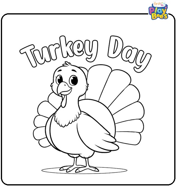 Easy Turkey Colouring Page