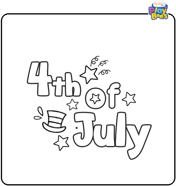 Easy Fourth of July Coloring Page