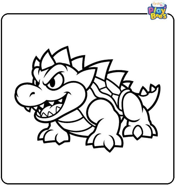 Excited Bowser Coloring Page