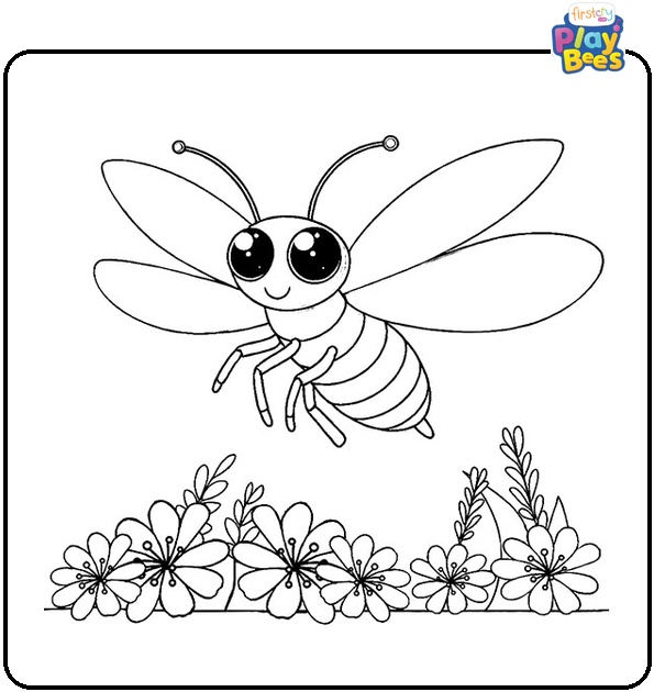 Fireflies Glowing At Night Coloring Page