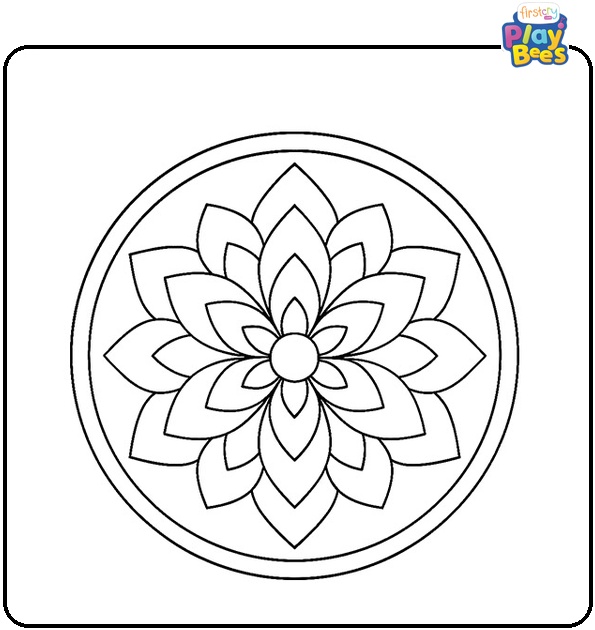 Floral Mandala Coloring Page Floral Mandala Coloring Page