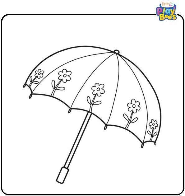 Flower Umbrella Coloring Page