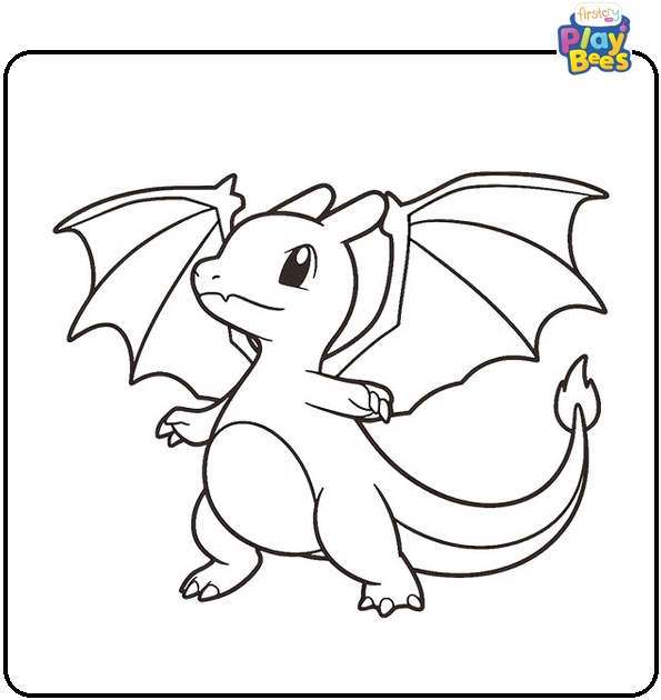 Flying Charizard Colouring Page