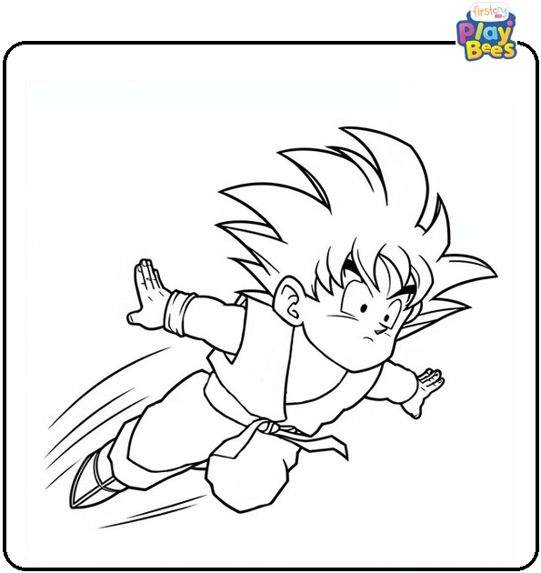 Flying Goku Coloring Page