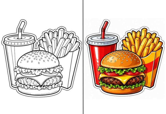 Food Coloring Pages – Free Printable Worksheets & Pictures