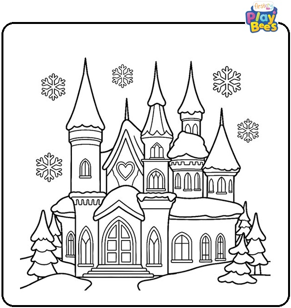 Frozen Castle Colouring Page