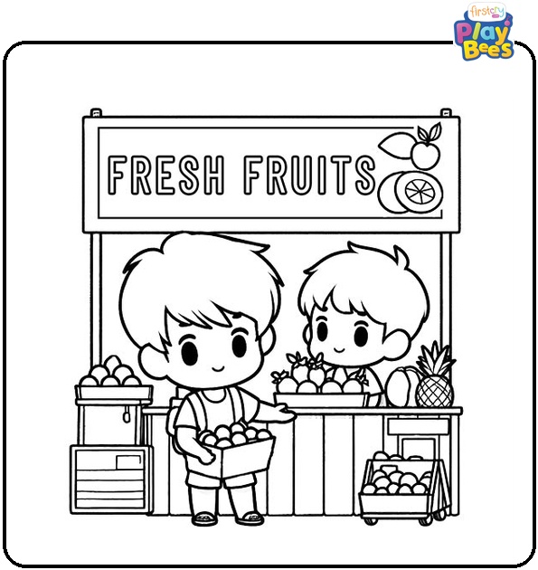Fruits Festival in July Coloring Page