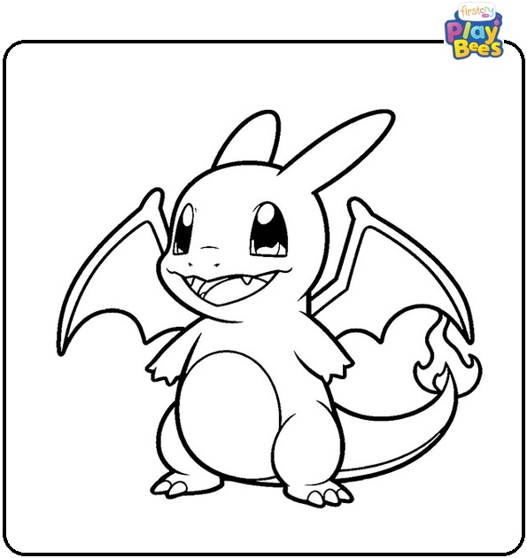 Funny Charizard Colouring Page