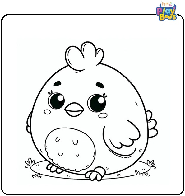 Funny Chicken Coloring Page