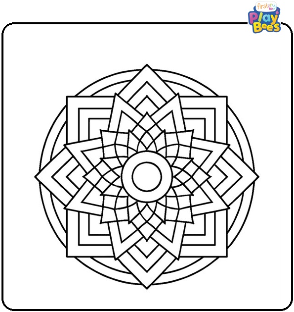 Geometric Mandala Coloring Page Geometric Mandala Coloring Page
