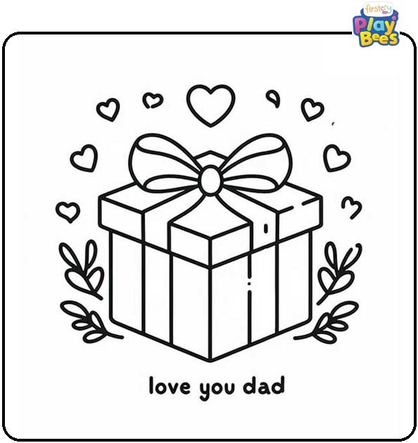 Gift For Dad On Father's Day Coloring Page