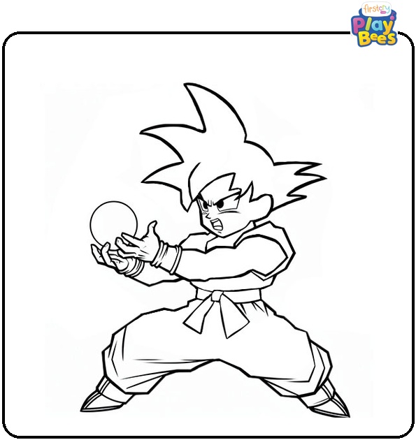 Goku Creating Kamehameha Wave Coloring Page