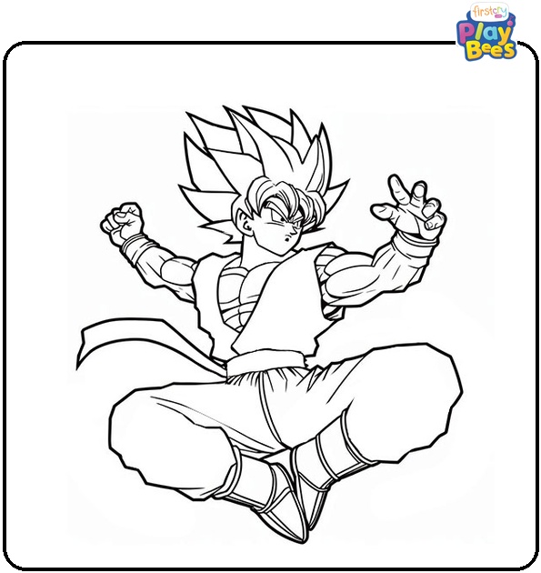 Goku in the Air Coloring Page