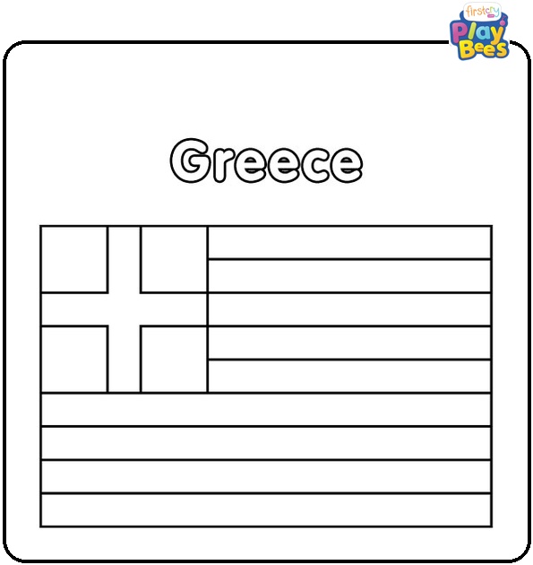 Greece Flag Coloring Page