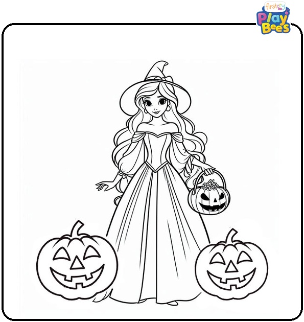 Halloween Disney Princess Coloring Page Halloween Disney Princess Coloring Page