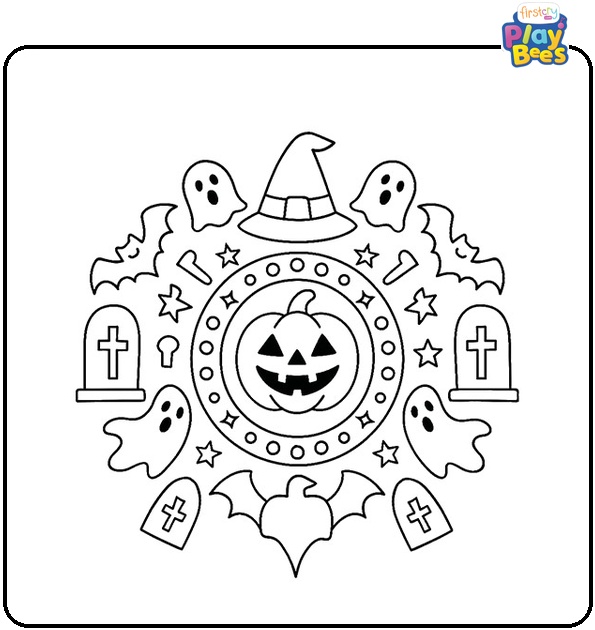 Halloween Mandala Coloring Page Halloween Mandala Coloring Page