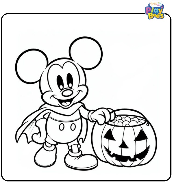 Halloween Mickey Mouse Coloring Page Halloween Mickey Mouse Coloring Page