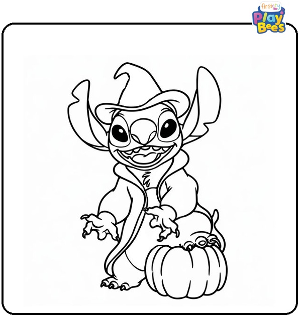 Halloween Stitch Coloring Page Halloween Stitch Coloring Page