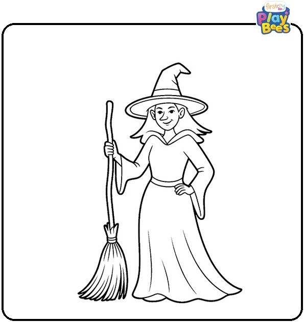 Halloween Witch Coloring Page