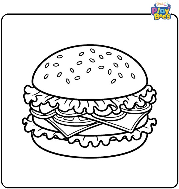 Burger Coloring Page Burger Coloring Page