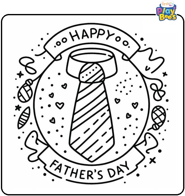 Happpy Father's Day Tie Coloring Page