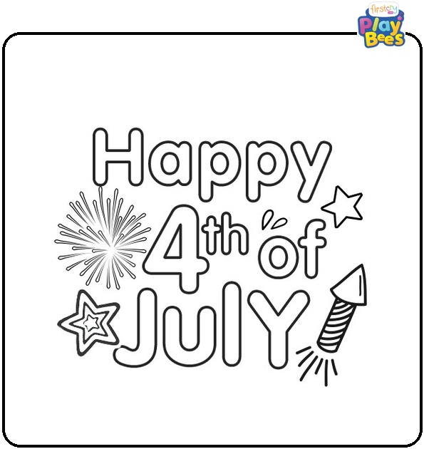 Happy 4th of July Coloring Page