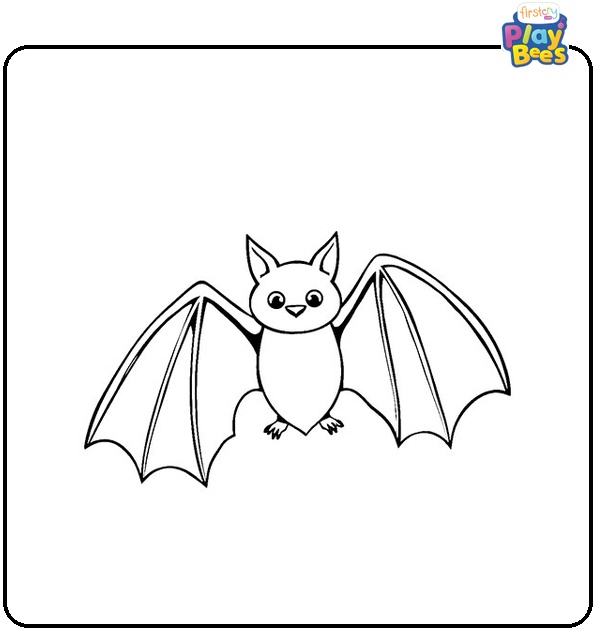 Happy Bat Coloring Page