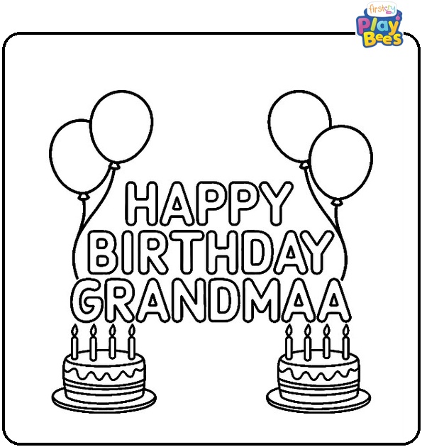Happy Birthday Grandmaa Coloring Page Happy Birthday Grandmaa Coloring Page