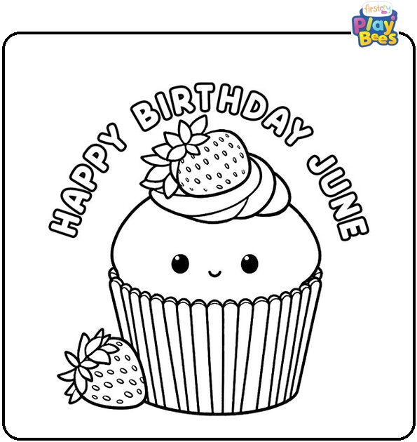 Happy Birthday June Coloring Page