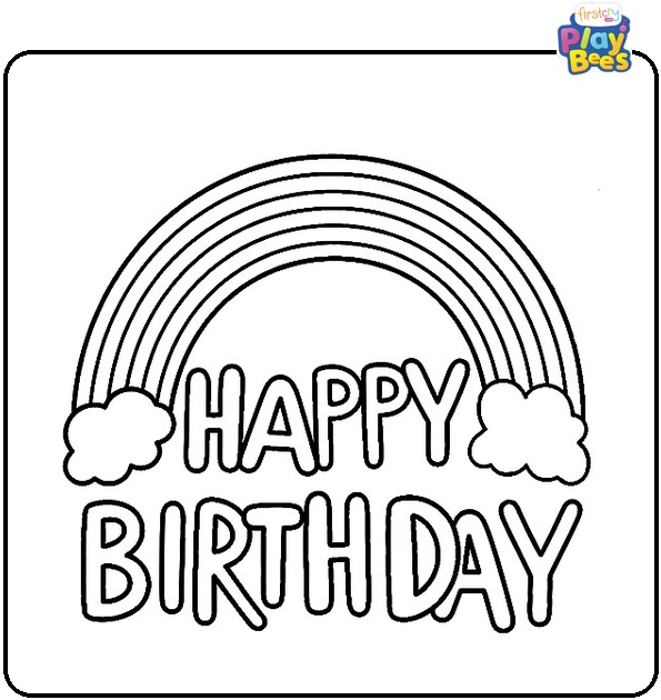 Happy Birthday Rainbow Coloring Page Happy Birthday Rainbow Coloring Page