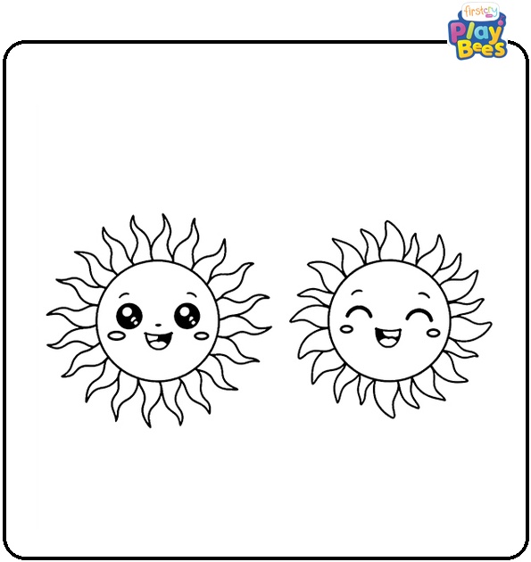 Happy Suns Coloring Page