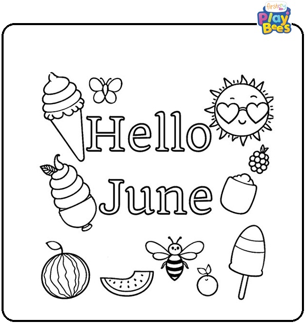 Hello June Coloring Page