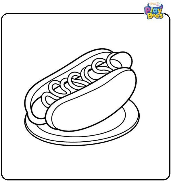 Hot Dog Coloring Page Hot Dog Coloring Page