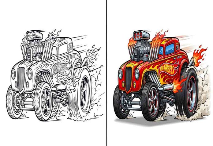 Hot Wheel Coloring Pages – Free Printable Sheets & Pictures