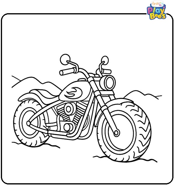 Hot Wheels Motorcycle Coloring Page